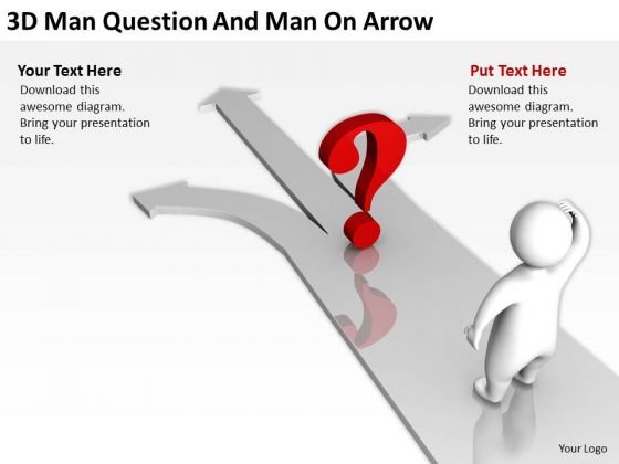 Business Development Process Flowchart 3d Man Question And Arrow PowerPoint Templates
