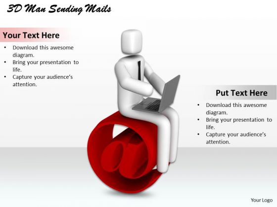 Business Development Strategy 3d Man Sending Mails Character Modeling