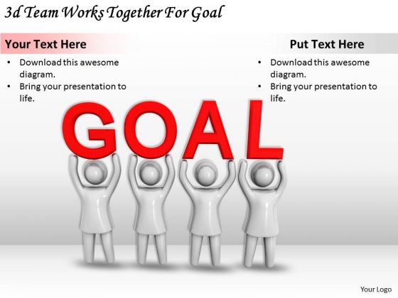 Business Development Strategy 3d Team Works Together For Goal Adaptable Concepts
