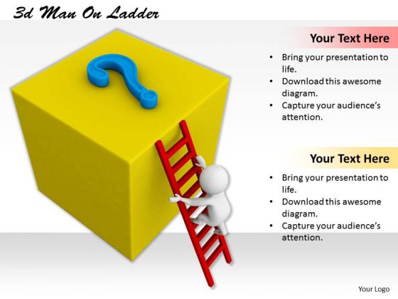 Business Development Strategy Template 3d Man On Ladder Characters