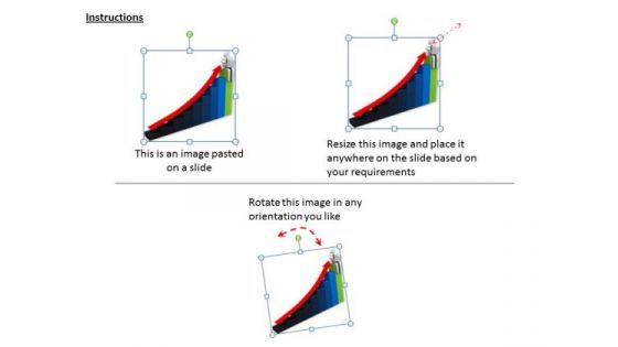 Business Development Strategy Template 3d Man On Rising Graph Characters