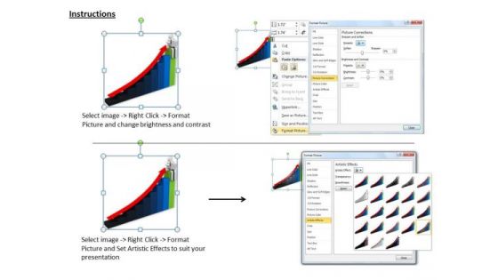 Business Development Strategy Template 3d Man On Rising Graph Characters