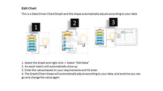 Business Diagram 3d Battery Connected With Bulb For Idea Generation PowerPoint Slide