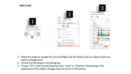 Business Diagram 3d Bulb And Five Staged Gear Diagram For Process Control Presentation Template