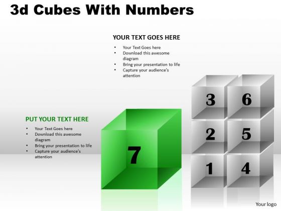 Business Diagram 3d Cubes With Numbers Marketing Diagram