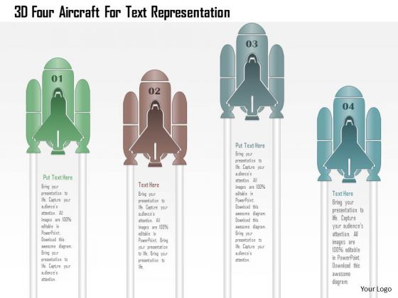 Business Diagram 3d Four Aircraft For Text Representation PowerPoint Template