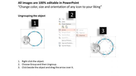Business Diagram 3d Globe With Circular Agenda Diagram Info Graphic Presentation Template