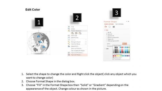 Business Diagram 3d Globe With Flags On North Central And South America Presentation Template