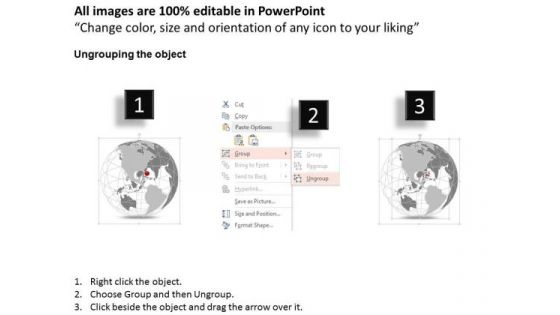 Business Diagram 3d Globe With Location Pin On Central America Presentation Template
