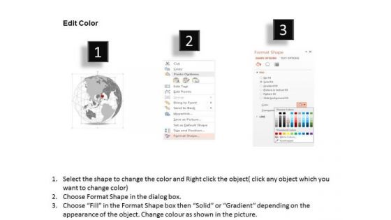 Business Diagram 3d Globe With Location Pin On Central America Presentation Template