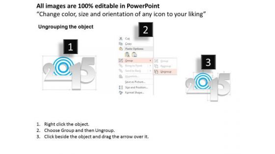 Business Diagram 3d Graphic Of Year 2015 Happy New Year PowerPoint Template