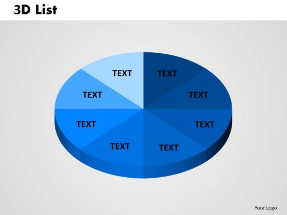 Business Diagram 3d List Circular Pie Business Finance Strategy Development
