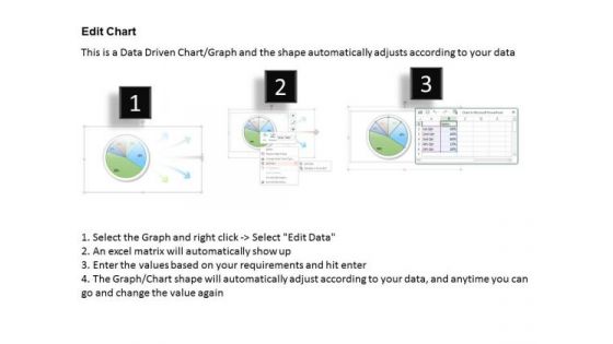Business Diagram 3d Pie Chart With Arrows For Data Representation PowerPoint Slide
