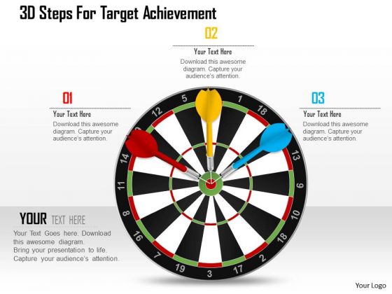 Business Diagram 3d Steps For Target Achievement Presentation Template