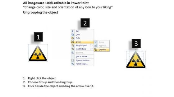 Business Diagram 3d Symbol Of Warning For Nuclear Power Plant Presentation Template