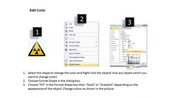 Business Diagram 3d Symbol Of Warning For Nuclear Power Plant Presentation Template