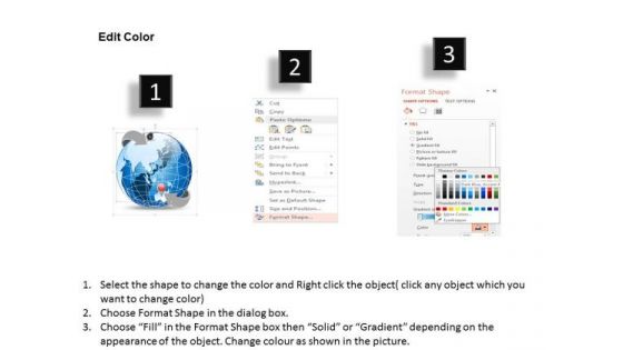 Business Diagram 3d World Globe With Location Pins On Asia And Europe Presentation Template
