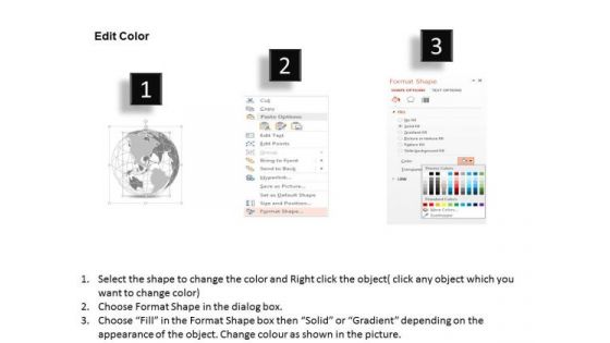 Business Diagram 3d World Globe With Small Area Highlighted Globes Presentation Template