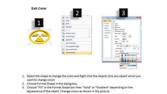 Business Diagram 3d Yellow Symbol Of Warning Sign Of Nuclear Presentation Template