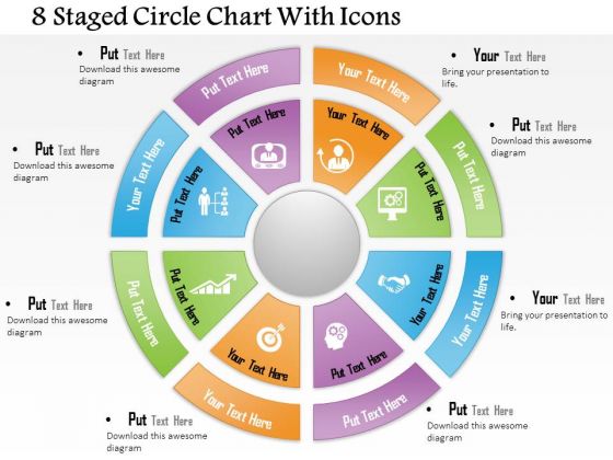 Business Diagram 8 Staged Circle Chart With Icons Presentation Template