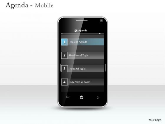 Business Diagram Agenda Mobile Business Framework Model