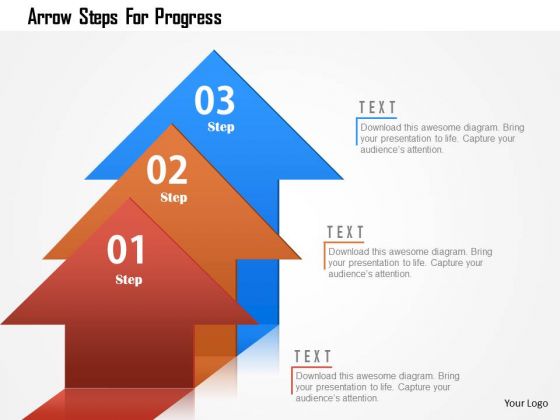 Business Diagram Arrow Steps For Progress Presentation Template