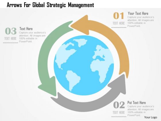 Business Diagram Arrows For Global Strategic Management Presentation Template