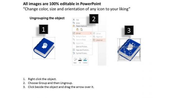 Business Diagram Blue Book With Clever Infographics Presentation Template