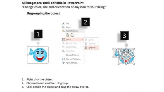 Business Diagram Blue Smiley With Thumbs Up Presentation Template