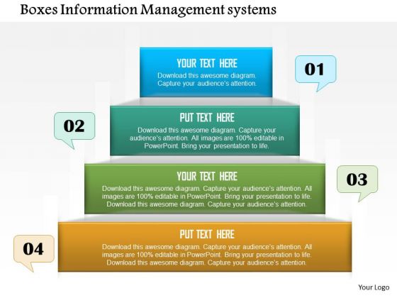 Business Diagram Boxes Information Management Systems Presentation Template