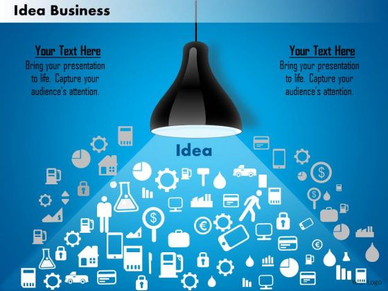 Business Diagram Bulb With Multiple Icons For Business And Sales Presentation Template