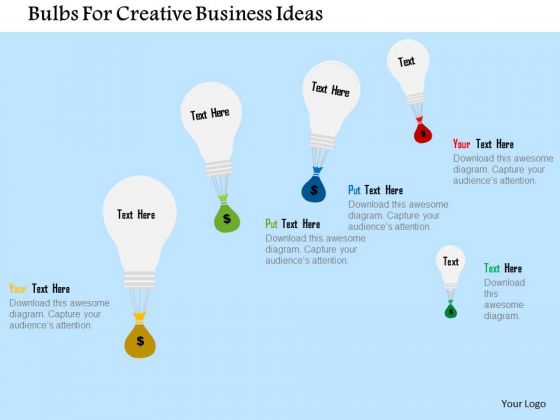 Business Diagram Bulbs For Creative Business Ideas Presentation Template