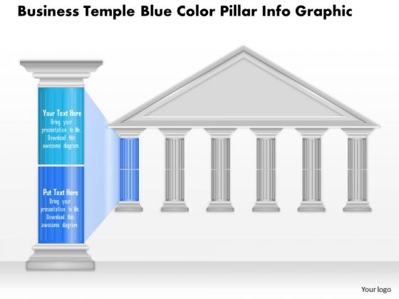 Business Diagram Business Temple Blue Color Pillar Info Graphic Presentation Template