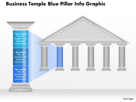 Business Diagram Business Temple Blue Pillar Info Graphic Presentation Template