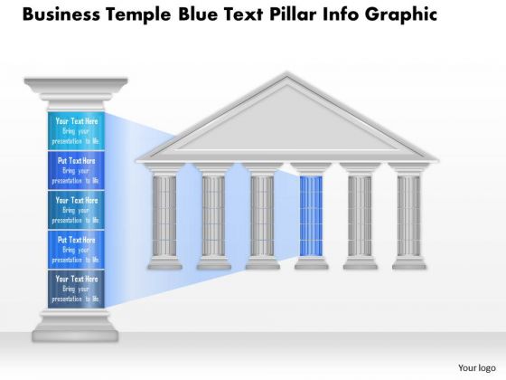 Business Diagram Business Temple Blue Text Pillar Info Graphic Presentation Template