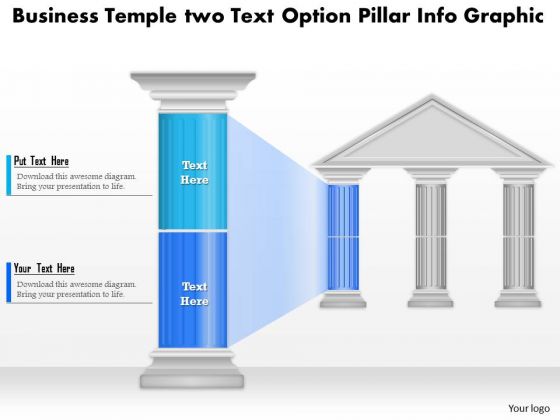 Business Diagram Business Temple Two Text Option Pillar Info Graphic Presentation Template
