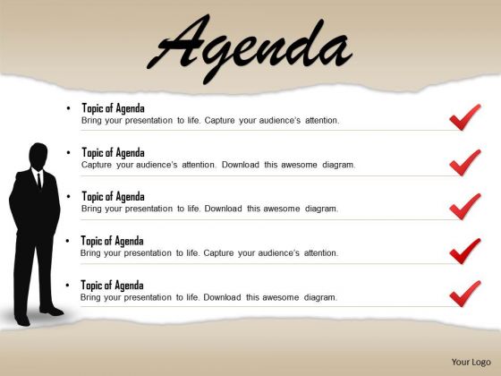 Business Diagram Checklist For Business Agenda With 3d Man Presentation Template
