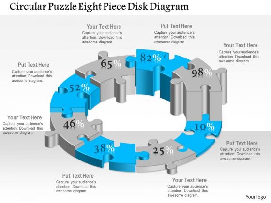 Business Diagram Circular Puzzle Eight Piece Disk Diagram Presentation Template