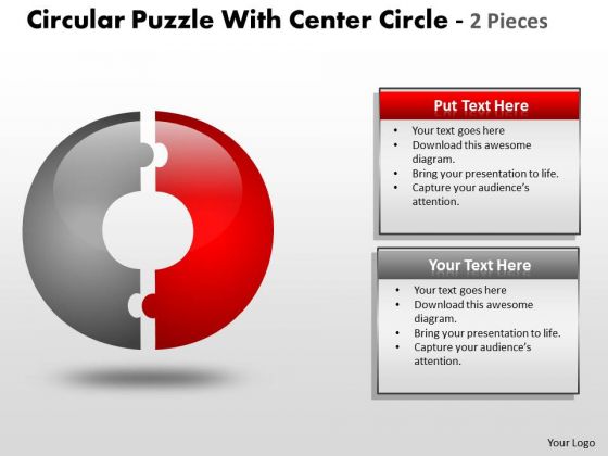 Business Diagram Circular Puzzle With Center Pieces Business Framework Model
