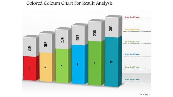 Business Diagram Colored Column Chart For Result Analysis PowerPoint Slide