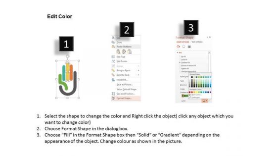 Business Diagram Colorful Hand For Market Research Presentation Template