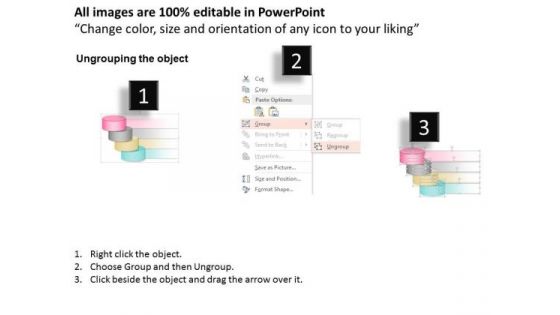 Business Diagram Cylinder 4 Stages Info Graphic Presentation Template