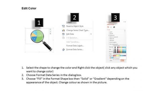 Business Diagram Data Driven Pie Chart Inside The Magnifier PowerPoint Slide
