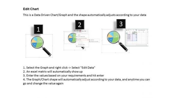 Business Diagram Data Driven Pie Chart Inside The Magnifier PowerPoint Slide