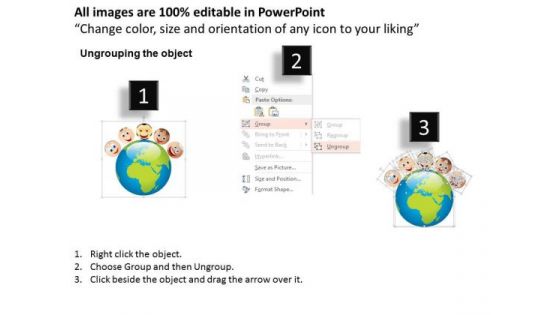 Business Diagram Diverse Group Of People Around Globe Presentation Template