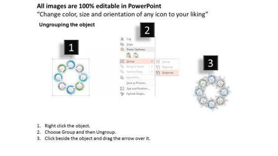 Business Diagram Eight Staged Circular Gear Infographics PowerPoint Template