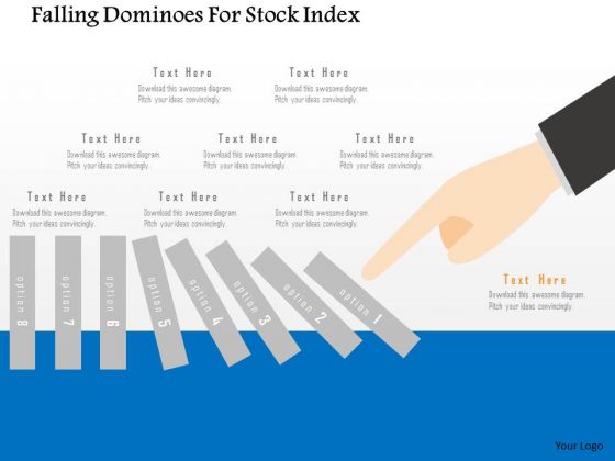 Business Diagram Falling Dominoes For Stock Index PowerPoint Templates