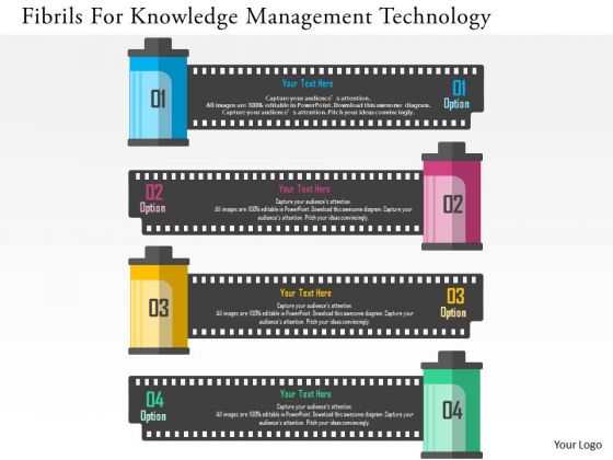 Business Diagram Filmrolls For Knowledge Management Technology Presentation Template