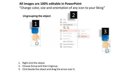 Business Diagram Finger Touch With Human Hands For Technology Presentation Template