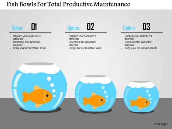 Business Diagram Fish Bowls For Total Productive Maintenance Presentation Template